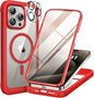 Miracase Magnetic for iPhone 12 Pro Max Case [Compatible with MagSafe] Full-Body Phone case with Built-in Glass Screen Protector& Camera Protector, Military Drop Proof 12 Pro Max Cover