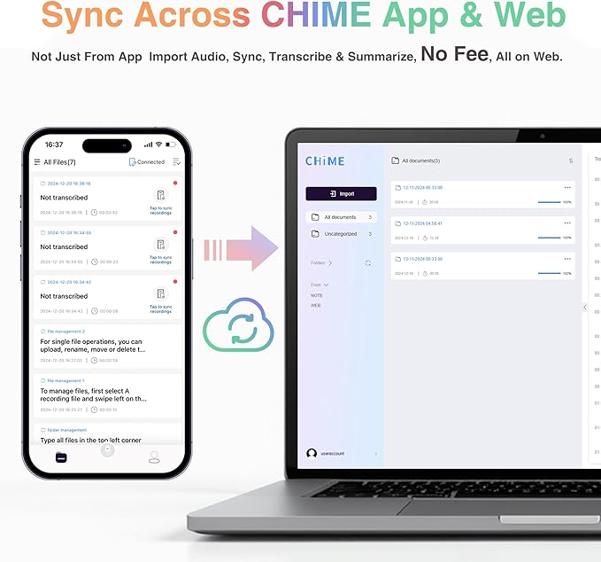 AI Voice Recorder, Voice Recorder with No Fee for Transcribe & Summarize Empowered by ChatGpt, App Control, Support 107 Languages,64GB Memory,Audio Recorder for Lectures/Meetings/Calls/Interview