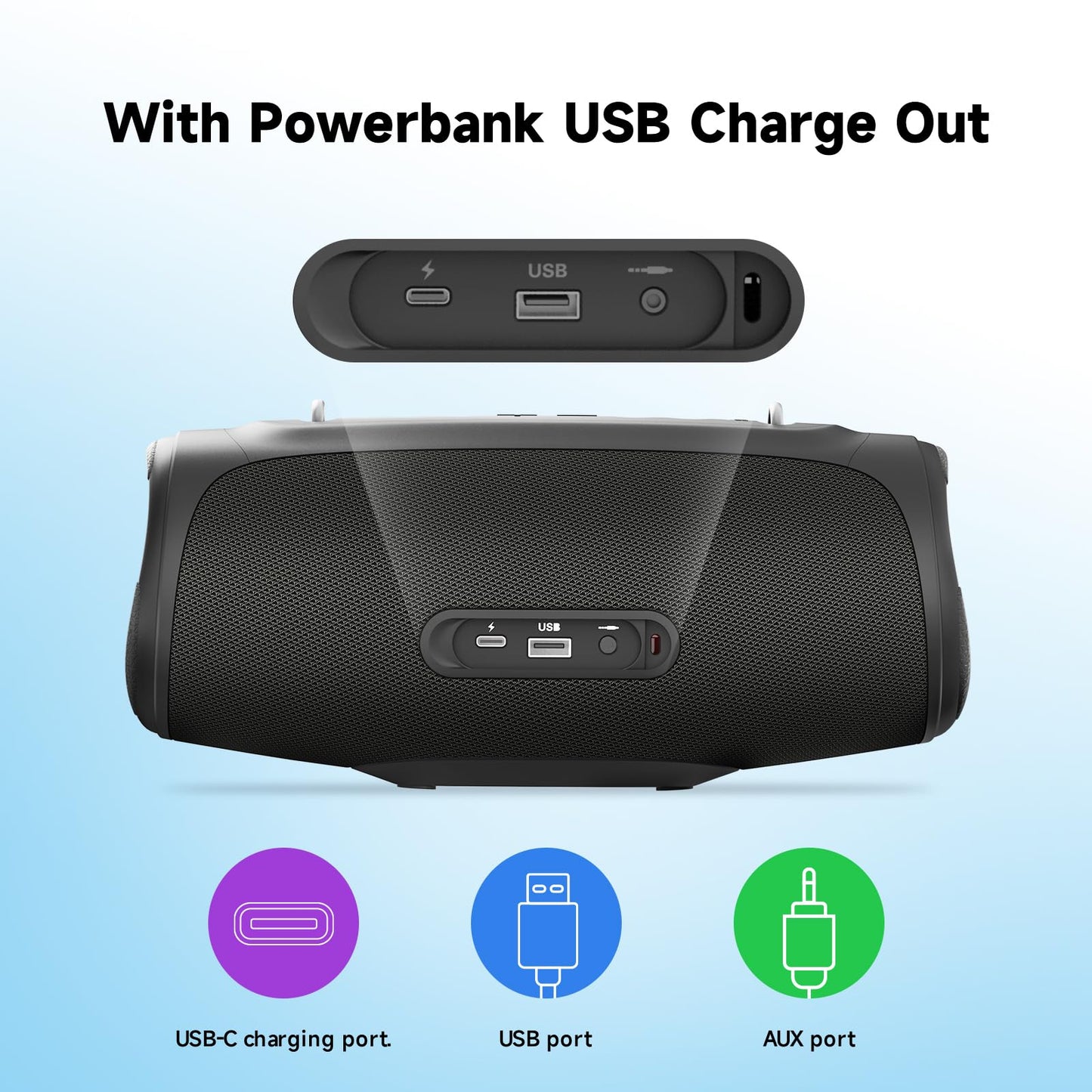 TAZATA Outdoor Speakers Bluetooth Wireless, 90W, Loud