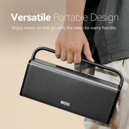 DOSS SoundBox XL Pro Bluetooth Speaker with 50W Powerful Stereo Sound, Extra Bass,16H Playtime, Integrated Metal Body, Aluminum Alloy Handle, Portable for Home, Office, Backyard, Camping