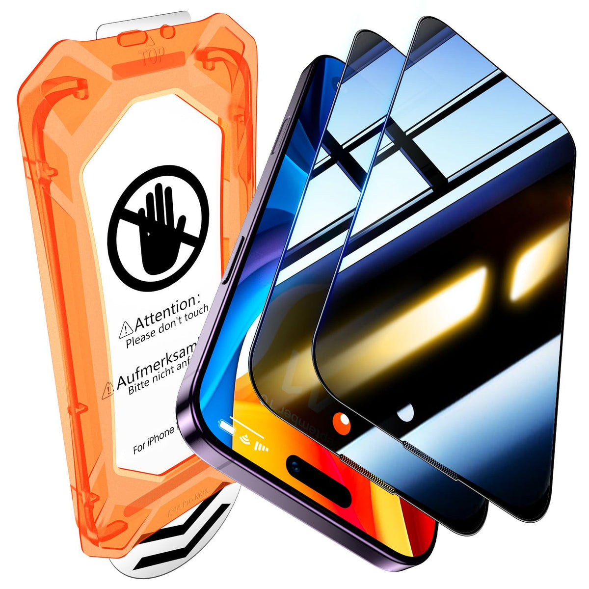 UniqueMe for iPhone 15 / iPhone 16 Screen Protector - [Military Grade Shatterproof & 9H+ Hardness] Screen Protector 16/15 Tempered Glass Full Coverage Protection, Easy Installation, 2 Packs