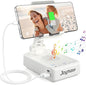Gifts for Men Women, Bluetooth Speaker Phone Stand with Charging Function 360° Rotable Adjustable Cell Phone Holder HD Surround Sound for Desk Fits All Phones,Tablet (White)