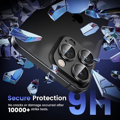 Tensea for iPhone 16 Pro/iPhone 16 Pro Max/iPhone 15 Pro/iPhone 15 Pro Max Camera Lens Protector, Metal Aluminum Alloy Tempered Glass Cover Camera Screen Protector Accessories, Case Friendly