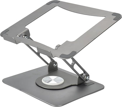 Uncaged Ergonomics Swivel Laptop Stand for Desk, Adjustable Computer iPad Stand for Desk w/ 360 Rotation, Portable Laptop Holder for Home Office Ergonomic Supplies (Space Gray)
