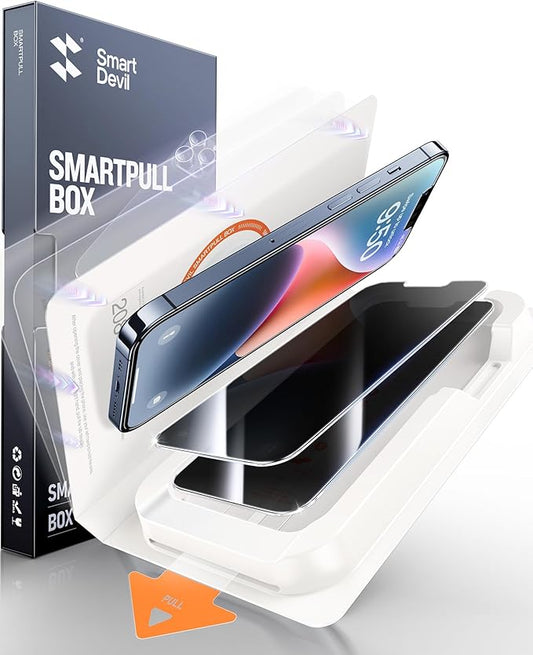 SMARTDEVIL 2 Pack for iPhone 16e/iPhone 14/ iPhone 13 Pro/ iPhone 13 Privacy Screen Protector, [Anti-Spy] [Military-Grade Shatterproof & 9H Hardness] Tempered Glass,Easy Installation,Bubble-Free & Case-Friendly