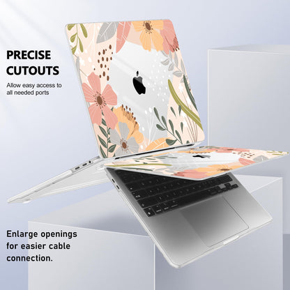 Lepeoac for MacBook Pro 16 inch Case 2019 2020 Release Model A2141, Plastic Hard Shell Cover with Keyboard Cover & Screen Protector for MacBook Pro 16 inch with Touch Bar & Touch ID - Floral P227