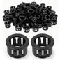 200PCS 1/2" Black Cable Snap Bushing Grommet, Snap in Cord Bushing Protect Cables