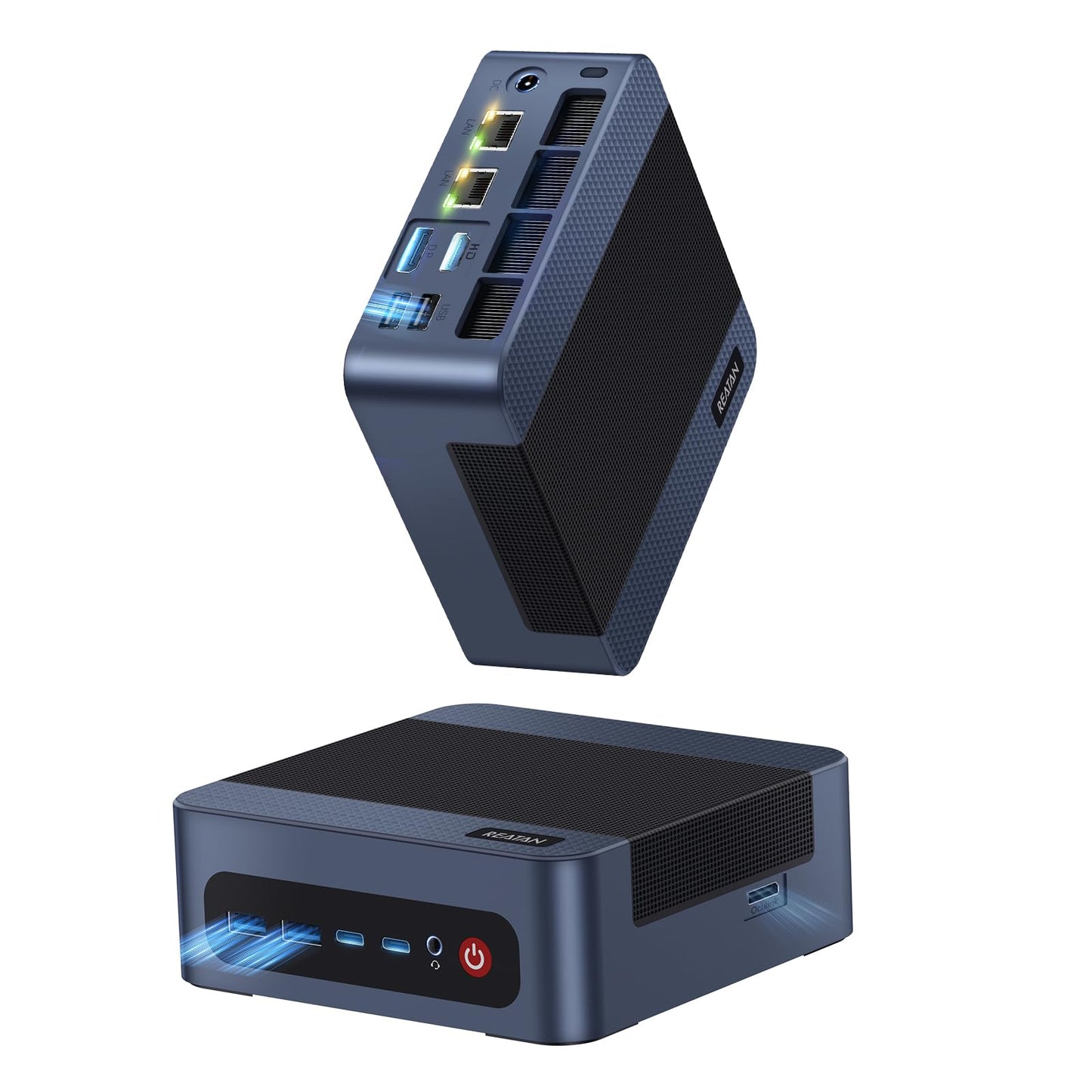 Reatan A8 Mini PC AMD Ryzen 7 8745H 16GB RAM DDR5 1TB SSD 8C/16T，up to 8K Quad-Screen Displays, WiFi 6E, OCuLink Mini Gaming Computers Home Theater Office Business