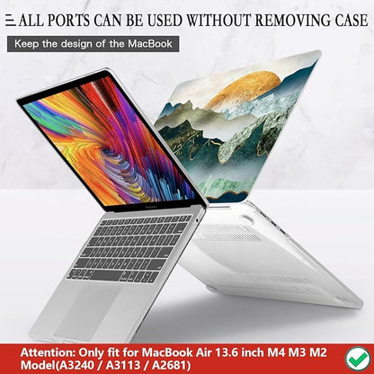 CISSOOK Mountain Case for MacBook Air 13.6 inch 2025 2024 2022 Release Model A3240 A3113 A2681, Plastic Sunshine Mountain Scenery Cover for MacBook Air 13 M4 M3 M2 Case with Keyboard Cover