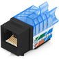 Everest 45 Degree RJ45 Cat6 Keystone Jacks Slim Profile 20-Pack Orange