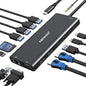 USB C Docking Station Dual Monitor Triple Display Hub Multiple Adapter