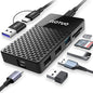 3 in 1 Portable SSD 500GB, Up to 1050MB/s, USB-C External Solid-State Drive with Multi-Port USB 3.2 Hub, SD/TF Card Reader. Docking Station with PC/Mac/laptop/iPhone 17/Windows/Android/Linux/iOS