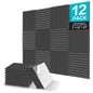 JBER 24 Pack Acoustic Panels Studio Foam Wedges Soundproof Padding
