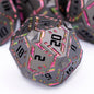 OGCOPHEN Metal DND Sci-fi Dice Set 7PCS Stripe Polyhedral Dice for Dungeons Dragons RPG Role Playing Game, Glitter D and D Dice with Gift Box D6 D8 D10 D12 D20 (Black&Blue Purple)