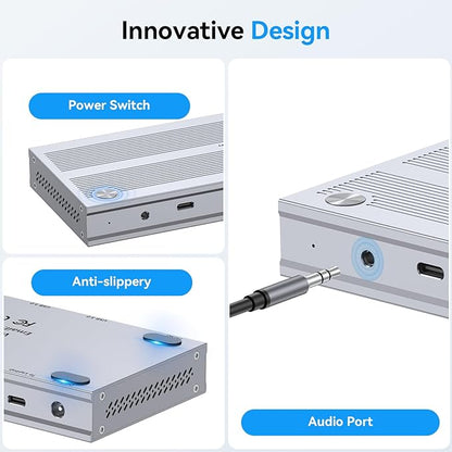 USB C Docking Station 3 Monitors with 120W Power Adapter, 4URPC Displaylink Docking Station 3 HDMI for MacBook/Mac mini M4, Windows, and Chrome with USB C(3 HDMI, 5 USB, Ethernet, SD/microSD)