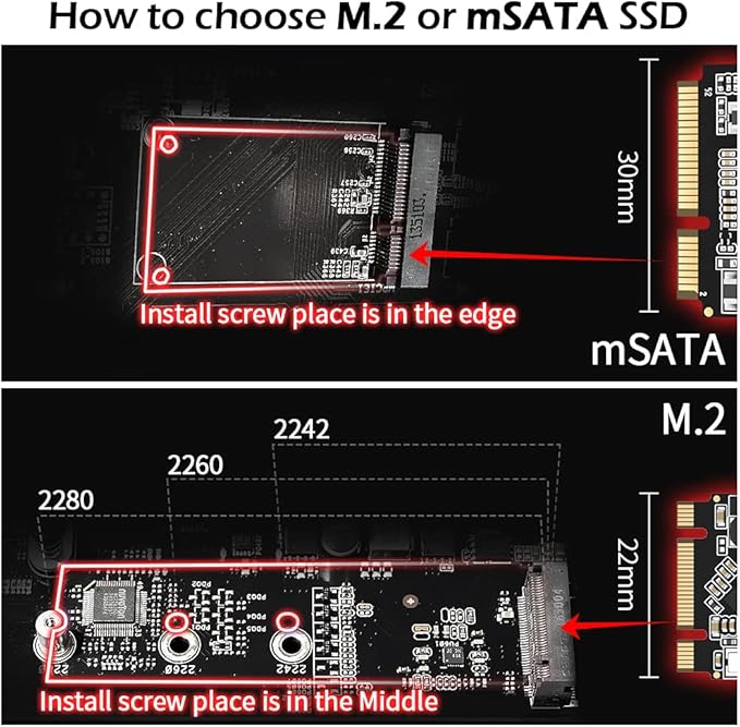 Dogfish mSATA SSD 1TB 3D NAND TLC SATA III 6 Gb/s, mSATA (30x50.9mm) Internal Solid State Drive - Compatible with Desktop PC Laptop - (MSATA 1TB)