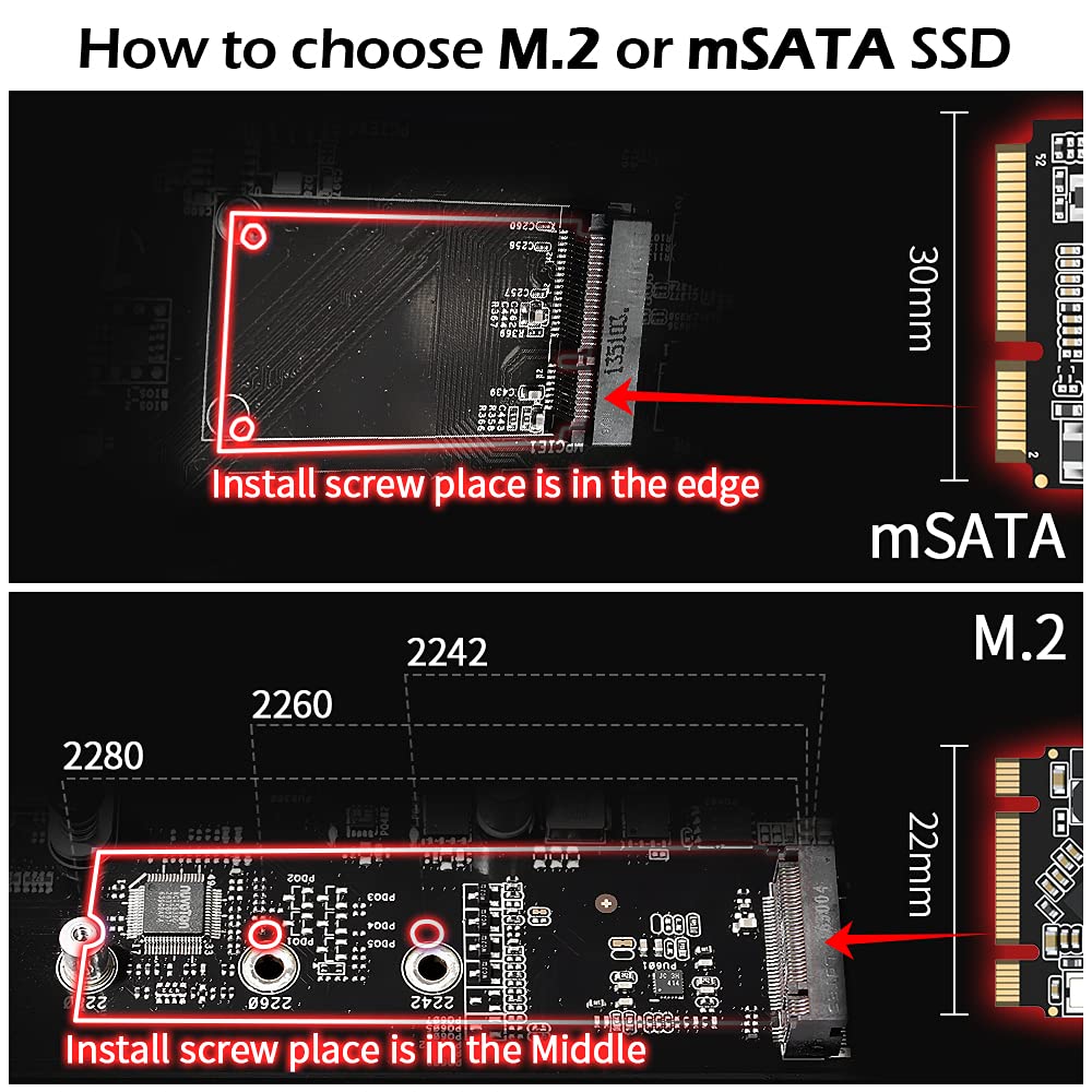 Dogfish mSATA SSD 64GB 3D NAND MLC SATA III 6 Gb/s, mSATA (30x50.9mm) Internal Solid State Drive - Compatible with Desktop PC Laptop - (MSATA 64GB)