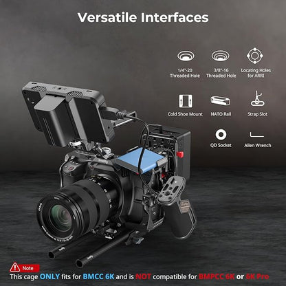 SmallRig Camera Cage Advanced Kit for Blackmagic Design Cinema 6K, Only for BMCC 6K, with Top Handle, Rotating Side Handle, SSD Bracket, Cable Clamp, Lens Mount Adapter, 15mm Rods and Baseplate - 4575
