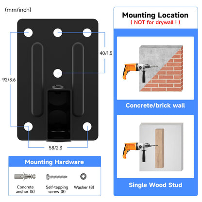 suptek Speaker Wall Mount Adjustable for Large Bookshelf Speaker Mounts