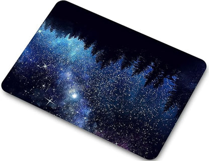 Compatible with MacBook Air 13 Inch Case 2017 2016 2015 2014 2013 2012 2011 2010 Release A1466/A1369, Plastic Hard Shell Case & Keyboard Cover & Screen Protector - Forest Night Sky