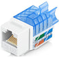 Everest 45° Angled RJ45 Cat5e Keystone Jacks 20-Pack in White - Slim Profile Female RJ45 Connectors - Cat 5e Keystone Jack - Compatible with 45° Angled Speed Termination Tool - 45Term (B0BL3GS7ZY)