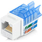 Everest 45 Degree RJ45 Cat5e Keystone Jacks Slim Profile 10-Pack White