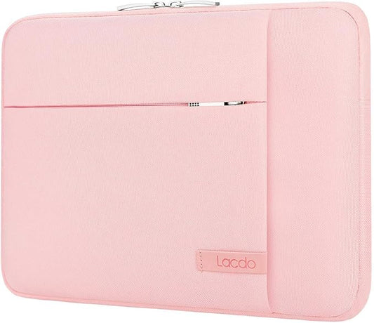 Lacdo Laptop Sleeve for Women, 14 Inch Laptop Sleeve Case for HP Lenovo Dell ASUS Acer Chromebook 14 / HP Stream 14 / Dell Inspiron 14 / Lenovo IdeaPad 14 / Acer Spin 3 / ZenBook 14 Computer Bag, Pink