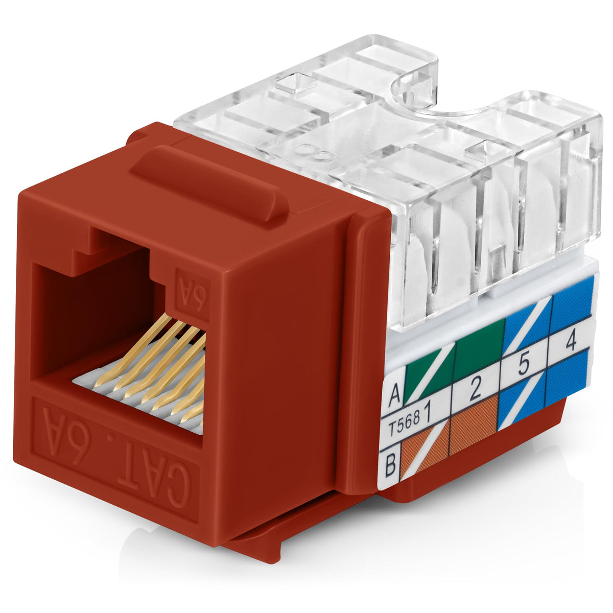 Everest 90 Degree RJ45 Cat6A Keystone Jacks Slim Profile 20-Pack Yellow