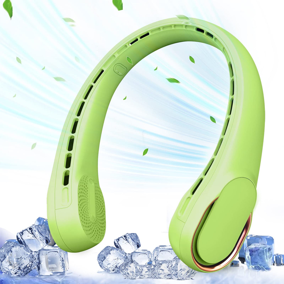 ASNUG Neck Fan, Bladeless Neck Fan, 4000 mAh Rechargeable Personal Fan, 360° Hands Free Wearable Fan, 3 Speeds Adjustable,Faster Cooling, Ultra Quiet, Suitable for Home, Office, Travel, Sports
