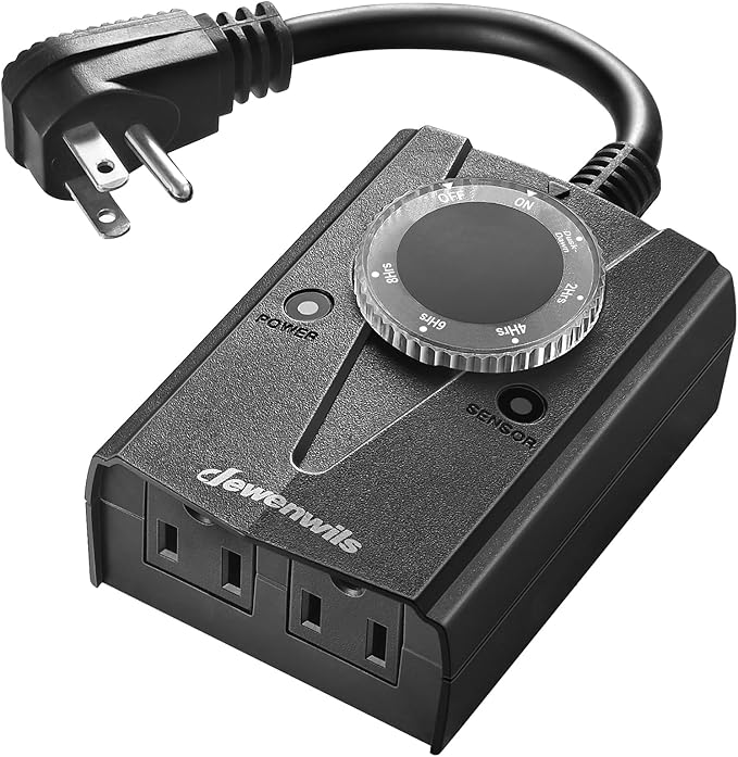 DEWENWILS Dusk to Dawn Light Timer,2-Prong Grounded Outlet