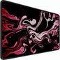 Gaming Mouse Pad, 31.5x15.7 inch Large Extended Computer Keyboard Mouse Mat, Water Resist Non-Slip Mousepad Rubber Base Long XXL Desk Mouse Pad for Gaming, Office & Home, Marble Red