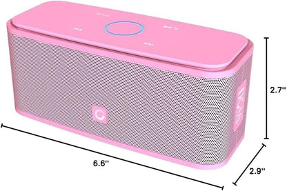 DOSS SoundBox Touch Wireless Bluetooth Speaker with 12W HD Sound and Bass, IPX5 Water-Resistant, 20H Playtime, Handsfree, Portable for Office, Home, Outdoor, Travel-Pink