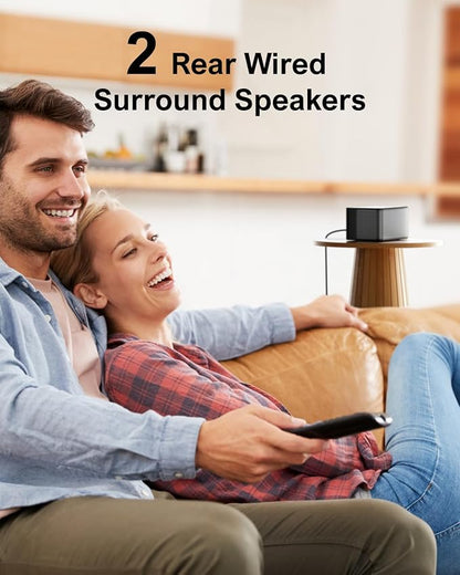 ULTIMEA 7.1 Surround Sound System for TV with Dolby Atmos, 460W Sound Bar for TV with 6.5" Subwoofer, APP Control, 4 Wired Surround Speakers, Home Theater Sound System, Poseidon D80 (2025 Upgrade)