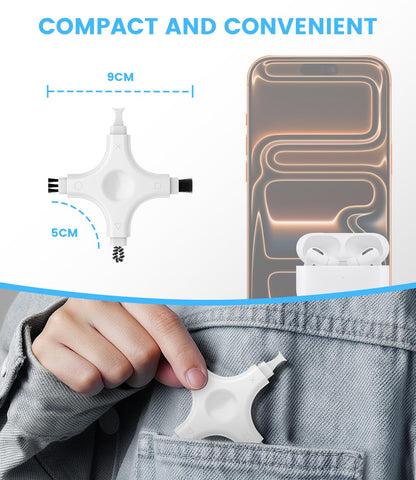 Phone Cleaning Kit, Multi-Tool Charging Port Cleaner with Soft PVC Brushes for iPhone & USB-C Devices, Speakers & Earbuds, White