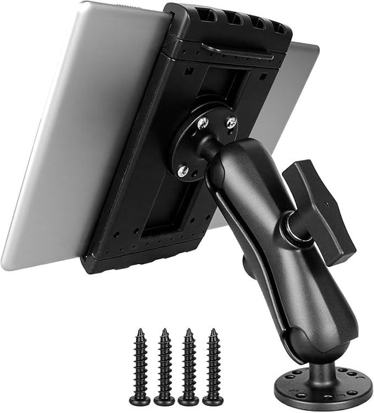 Velpaw Heavy Duty Tablet Mount,1.5" Ball Aluminum Drill Base Tablet Holder, Compatible with 7.5''-13'' Tablets/iPad, Industrial iPad Holder for Wall, Truck, Warehouse,Dashboard,Boat