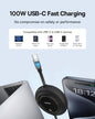 Baseus USB C to USB C Cable, 100W 6.6ft Retractable USB C Charging Cable