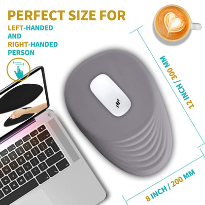 Hokafenle Ergonomic Mouse Pad Wrist Support with Stepped-Wedge Design, Wrist Rest Pain Relief Mousepad Filled with Memory Foam, Carpal Tunnel Mousepad for Wireless Mouse(12x8 inch, Light Purple Grey)
