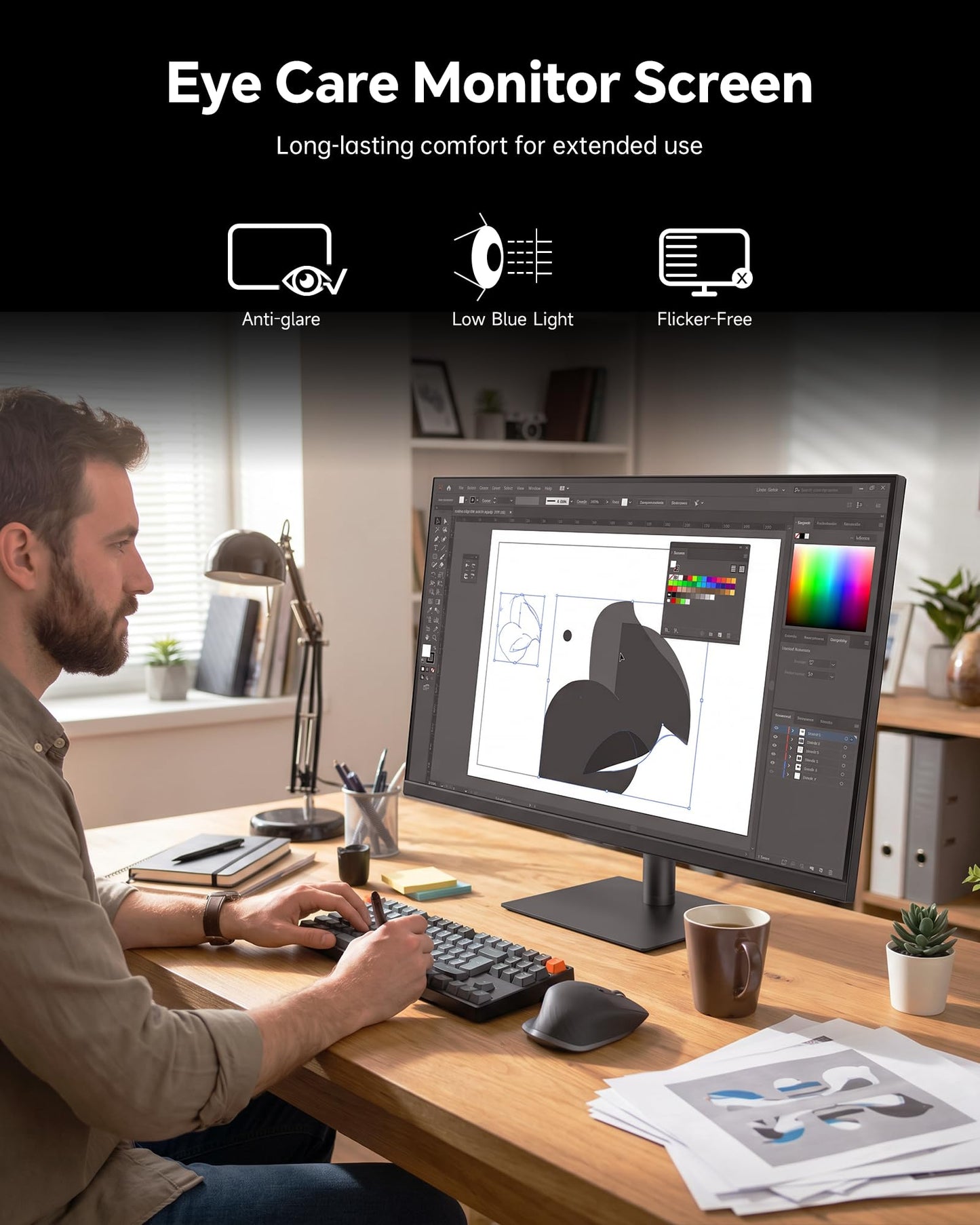 KTC 32 Inch 2K 120Hz Computer Monitor, IPS QHD 2560x1440 Monitor HDR H32T13