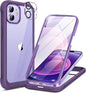 Miracase for iPhone 13 mini Case 5.4",Full-Body Protection,Clear Bumper Case with Built-in 9H Tempered Glass Screen Protector,Military-Grade Drop Protection Outdoor Phone Case for 13 mini,Dark Blue