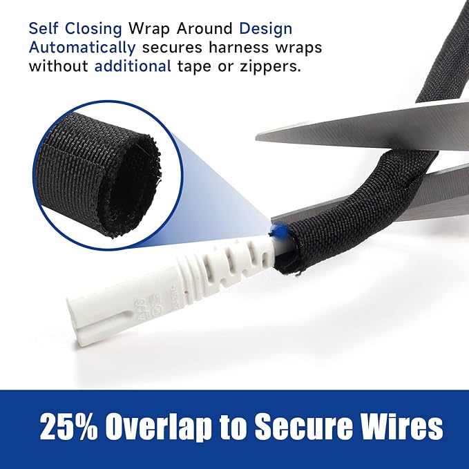 Cord-Protector Wire Loom Tubing Split Braided Sleeves Used to Wrap and Protect Wires & Organize Cables & Hide and Conceal Harness (5/16" - 54 Feet)