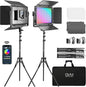 GVM 1300D RGB LED Video Light, 65W Video Lighting Kit with Bluetooth Control, 25000lux/0.5m, 2 Packs Led Panel Light for YouTube Studio, Video Shooting, Broadcasting, Conference, 18 Kinds Scene Modes