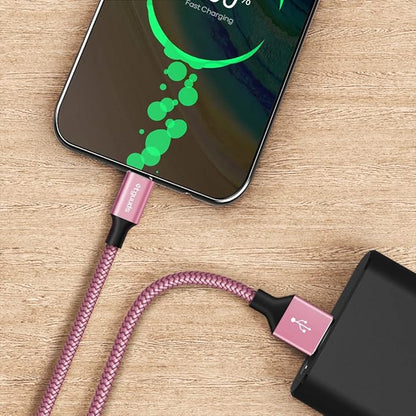 etguuds 4ft USB A to USB C Cable 3A Fast Charging, 2-Pack USB A to USB Type C Charger Cord for iPhone 16 15 Pro/Pro Max/Plus, for Samsung Galaxy S24 S23 S22 S21 S20 S10 A55 A54 Flip Note, Moto, Pink