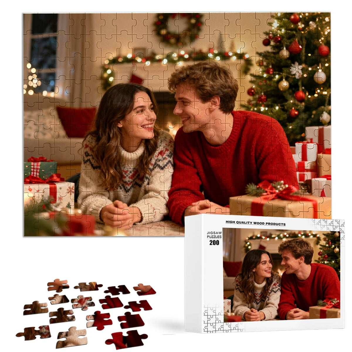 SCTOKUP Custom Photo Puzzle 120 Pieces - Personalized Picture Jigsaw from Your Photos, Premium Wooden Puzzle Gift for Family, Adults & Special Occasions