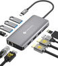 USB C Docking Station, NOVOO Triple Display Type C Hub Dual Monitor HDMI 4K@60Hz DP Multiport Adapter 4USB Ethernet SD/TF 100W PD Dongle Data for Dell/Surface/HP/Lenovo Thinkpad Laptop