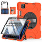 Case for iPad Pro 11 Inch 2022/2021/ 2020/2018: Silicone Cover for iPad 11 Inch 4th/ 3rd/ 2nd/ 1st/ Generation with Screen Protector- Stand- Handle- Shoulder Strap- Pencil Holder-Orange
