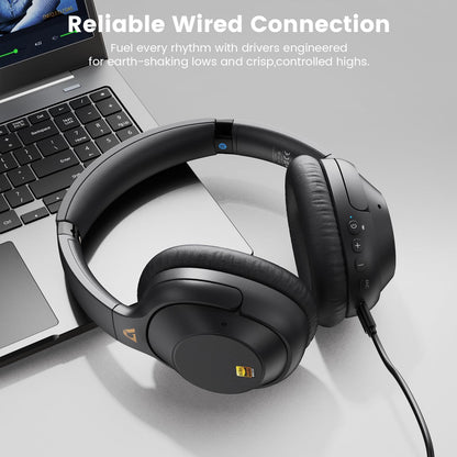 Riibox Y7Pro Hybrid Active Noise Cancelling Headphones for Airplane Travel