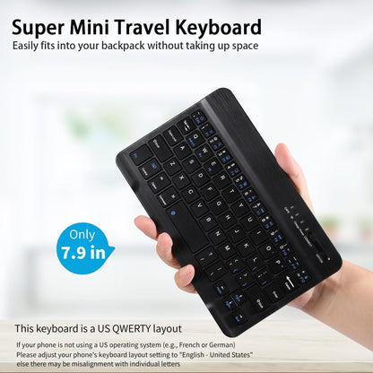 for Samsung Galaxy Z Fold 8 Ultra/8/7/6/5 Keyboard and Mouse, Portable Mini 7.9 inch Bluetooth Keyboard with Leather Case and Capacitive Pen, 4 in 1 Travel Set for Fold8 Wide Fold7 Accessories