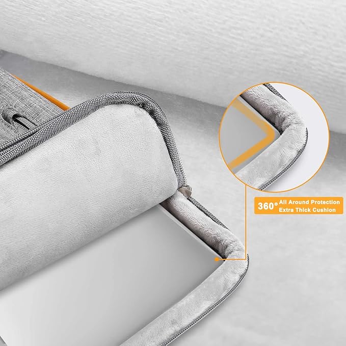 MOSISO 360 Protective Laptop Shoulder Bag,14 inch Computer Bag Compatible with HP Lenovo Dell ASUS Acer, HP, Dell Latitude, Lenovo,Side Open Messenger Bag with 4 Zipper Pockets&Handle, Gray