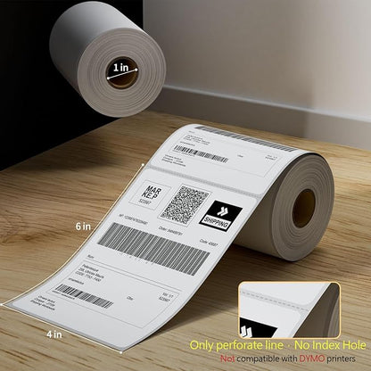 20 Rolls 4" x 6" Direct Thermal Printer Label, 250 Labels/Roll, Total 5000 Thermal Shipping Labels, Strong Adhesive, Commercial Grade, Perforated, Compatible with Most Thermal Printers (NOT for DYMO)