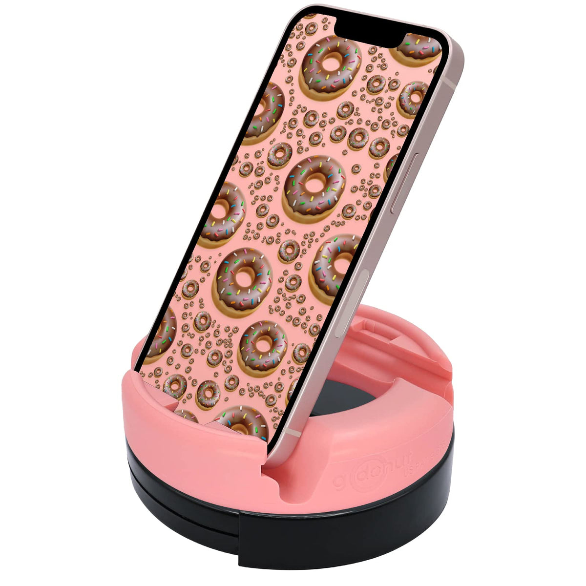 GoDonut 360 Swivel – Smartphone and Tablet Stand and Desk Organizer with 360 Degrees Device Rotation - Compact and Portable for Travel, Office and Home - Made in USA (Blue)